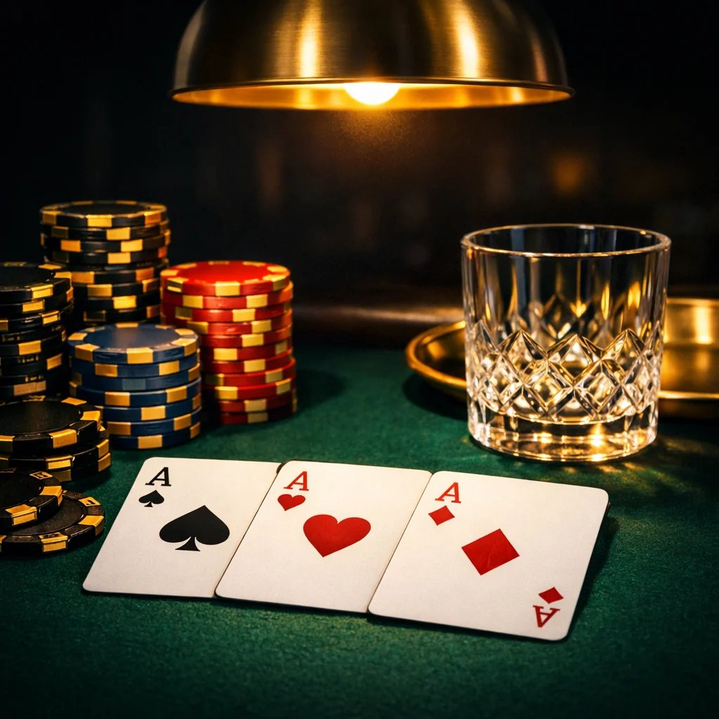 Waaier van speelkaarten op een casinotafel voor live spelers
